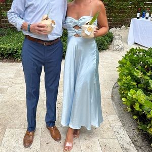 Showpo strapless midi dress with cutout details.